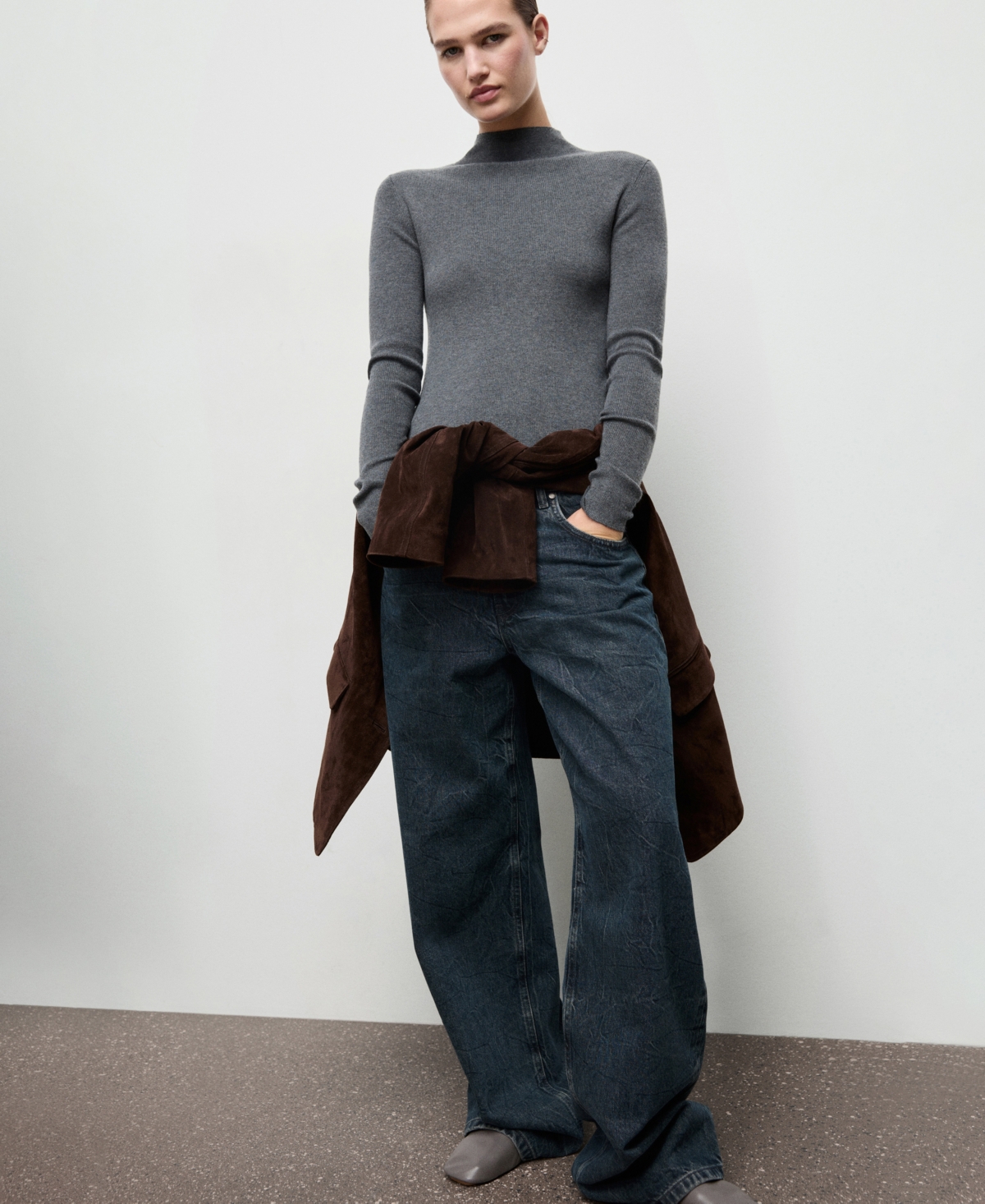 Mango Women's Perkins Neck Fitted Sweater