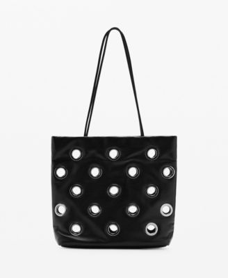 MANGO - Women's Eyelets Detail Shoulder Bag