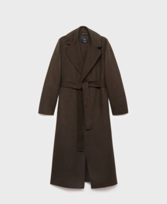 MANGO - Women's Belt Handmade Wool Coat