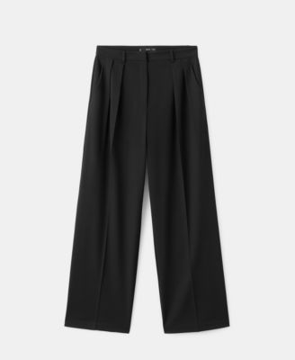 Women's Wide-Leg Mid-Rise Pleated Pants