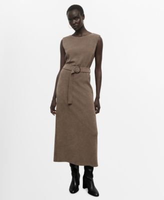 MANGO - Women's Belt Knit Dress