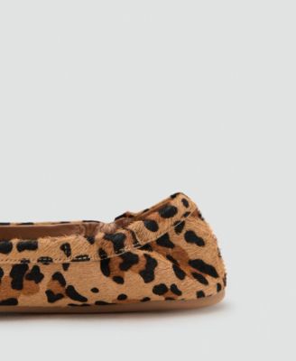 Women's Leopard-Print Leather Moccasins