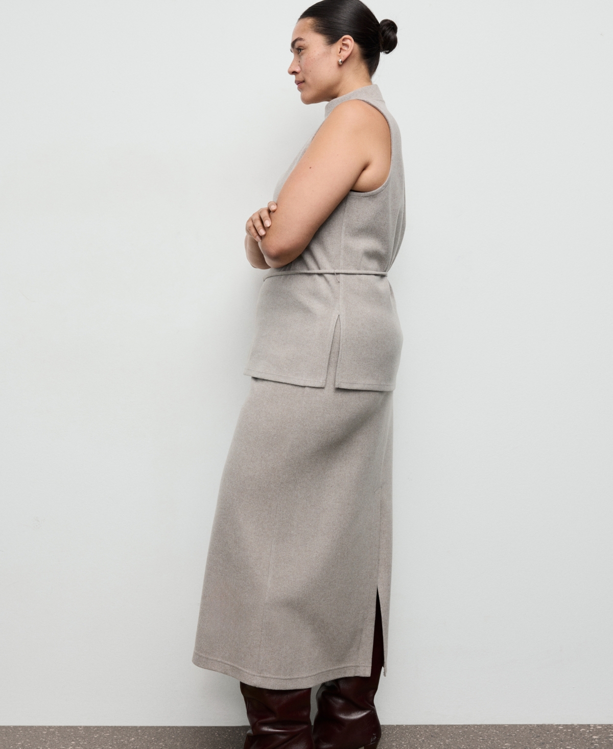 Mango Women's Elastic Waist Long Skirt