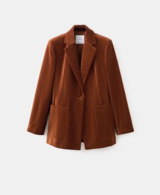 MANGO - Women's Pockets Velvet Jacket