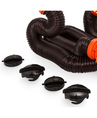RhinoFLEX 20 Foot RV Sewer Hose Kit with Pre Attached Bayonet Fittings