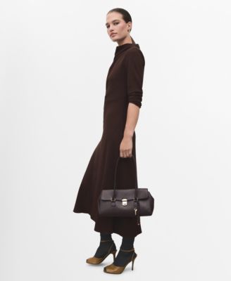 Women's Draped Neckline Ruched Dress