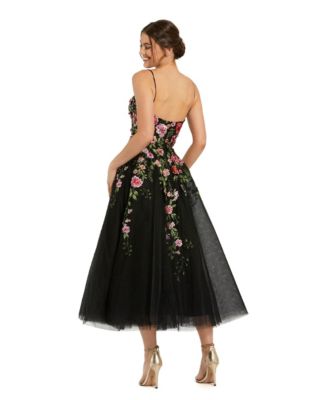 Women's Women's Bustier Embroidered Floral A-Line Dress