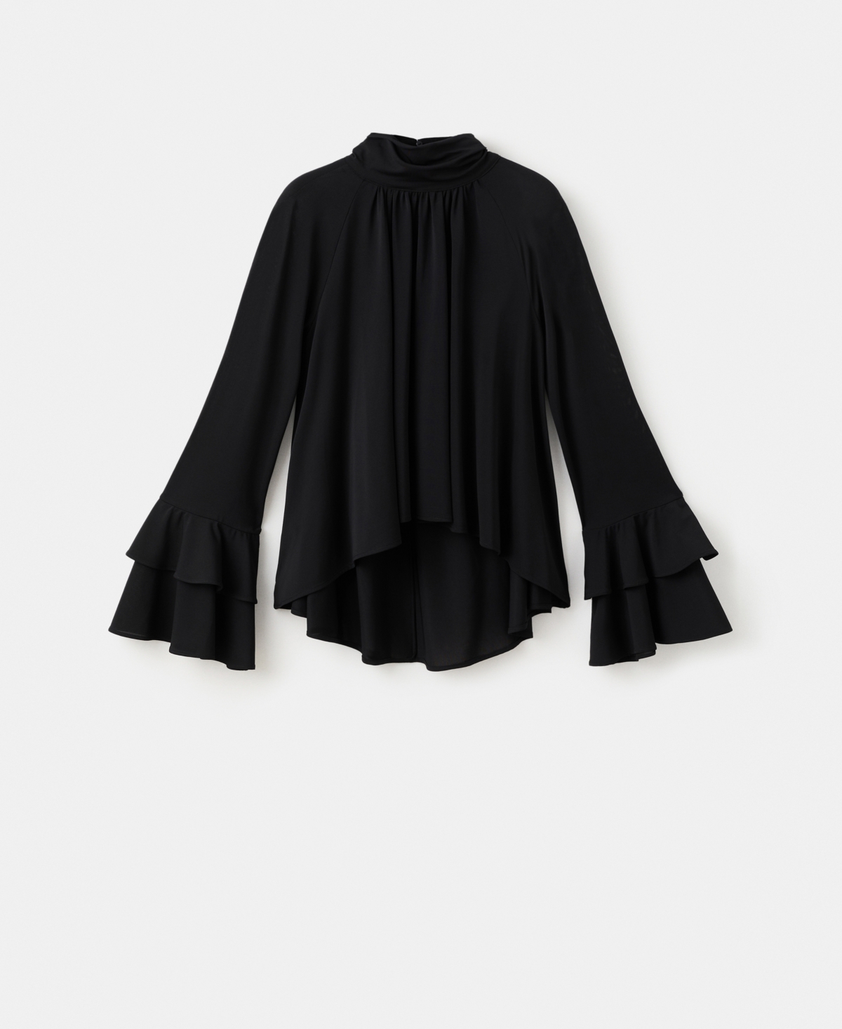 Mango Women's Flared Sleeves And Ruffles Blouse In Black