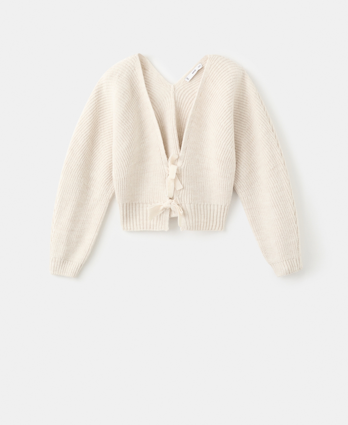 Mango Women's V-neck Bows Cardigan In Neutral