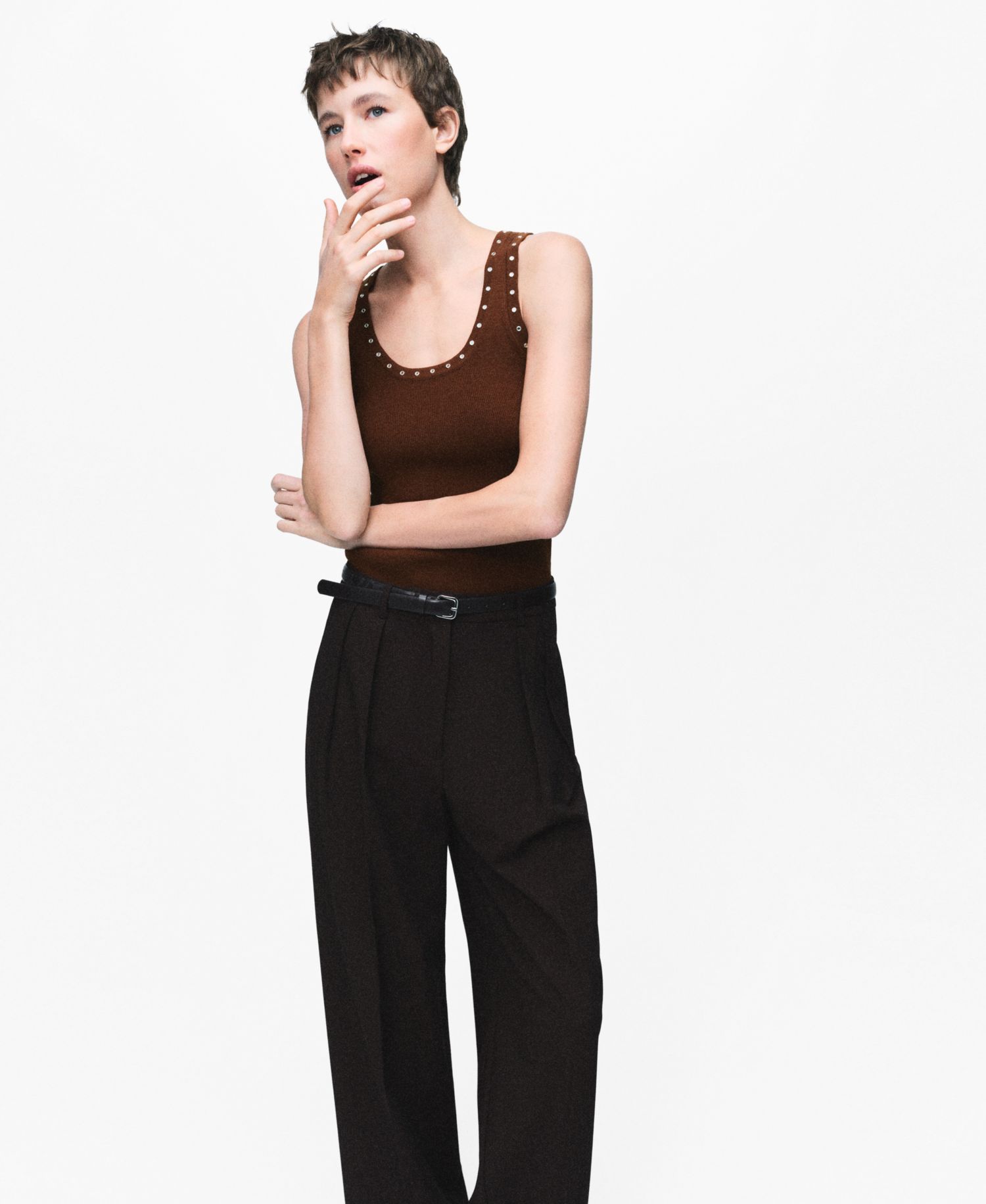 Women's Knitted Studs Top