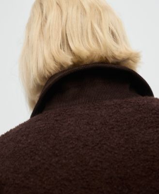 Women's Corduroy Collar Boucle Jacket