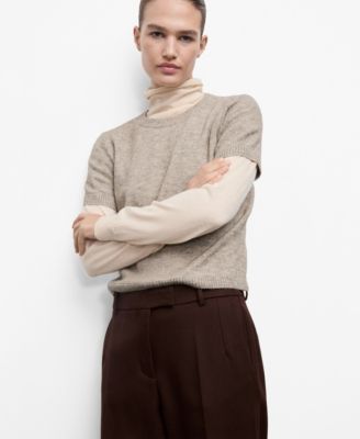 MANGO - Women's Short-Sleeved Knitted Sweater