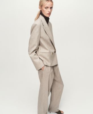 Women's Pinstripe Wool Suit Blazer