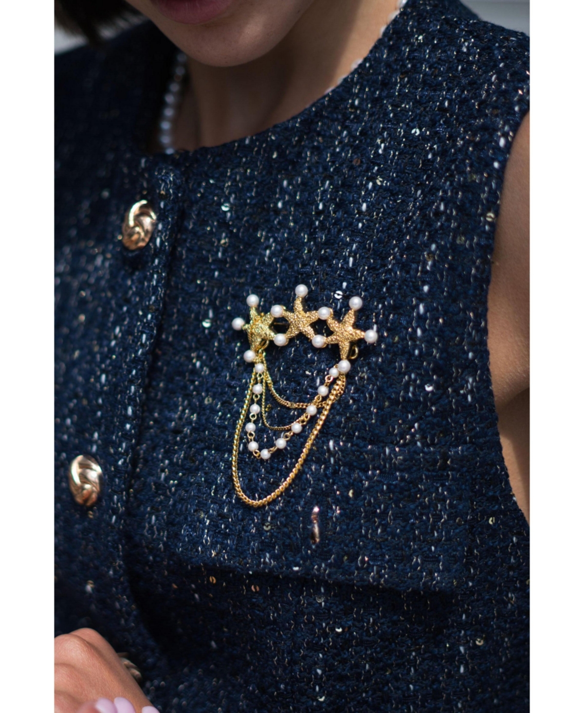 Classicharms Lila Starfish Waterfall Brooch