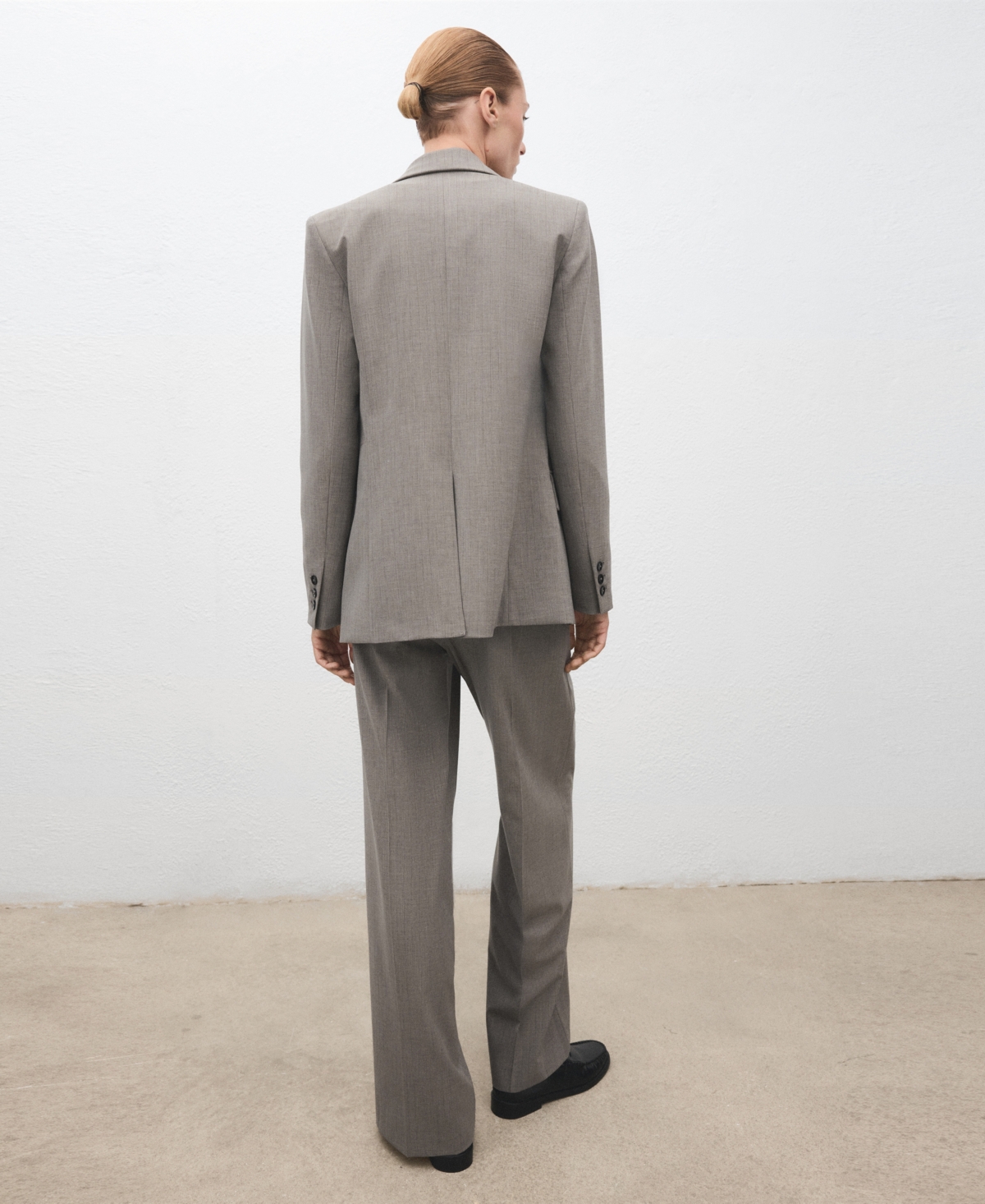 Mango Women's Straight Wool-blend Suit Pants In Gray