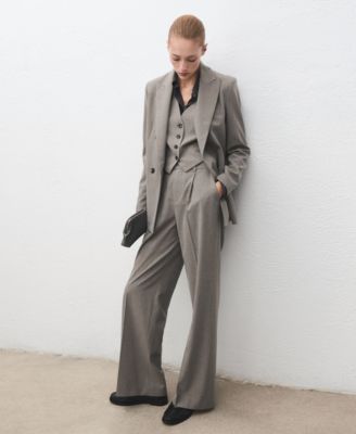 Women's Double-Breasted Wool Blend Blazer