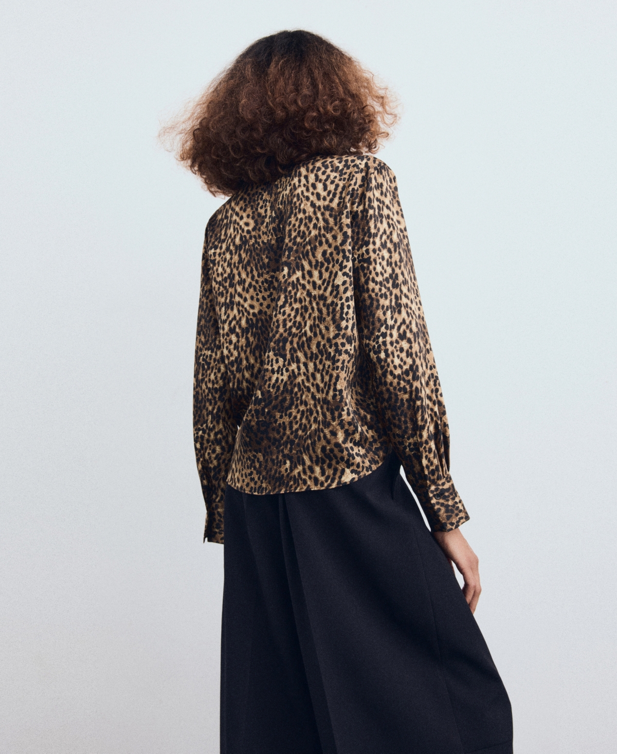 Mango Women's Leopard-Print Satin Shirt
