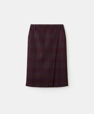 MANGO - Women's Check Wrap Skirt
