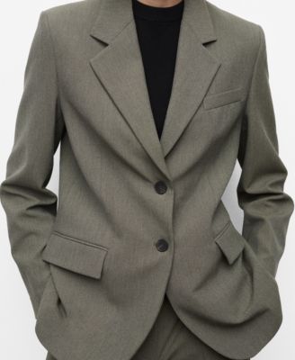 MANGO - Women's Flap Pockets Suit Blazer