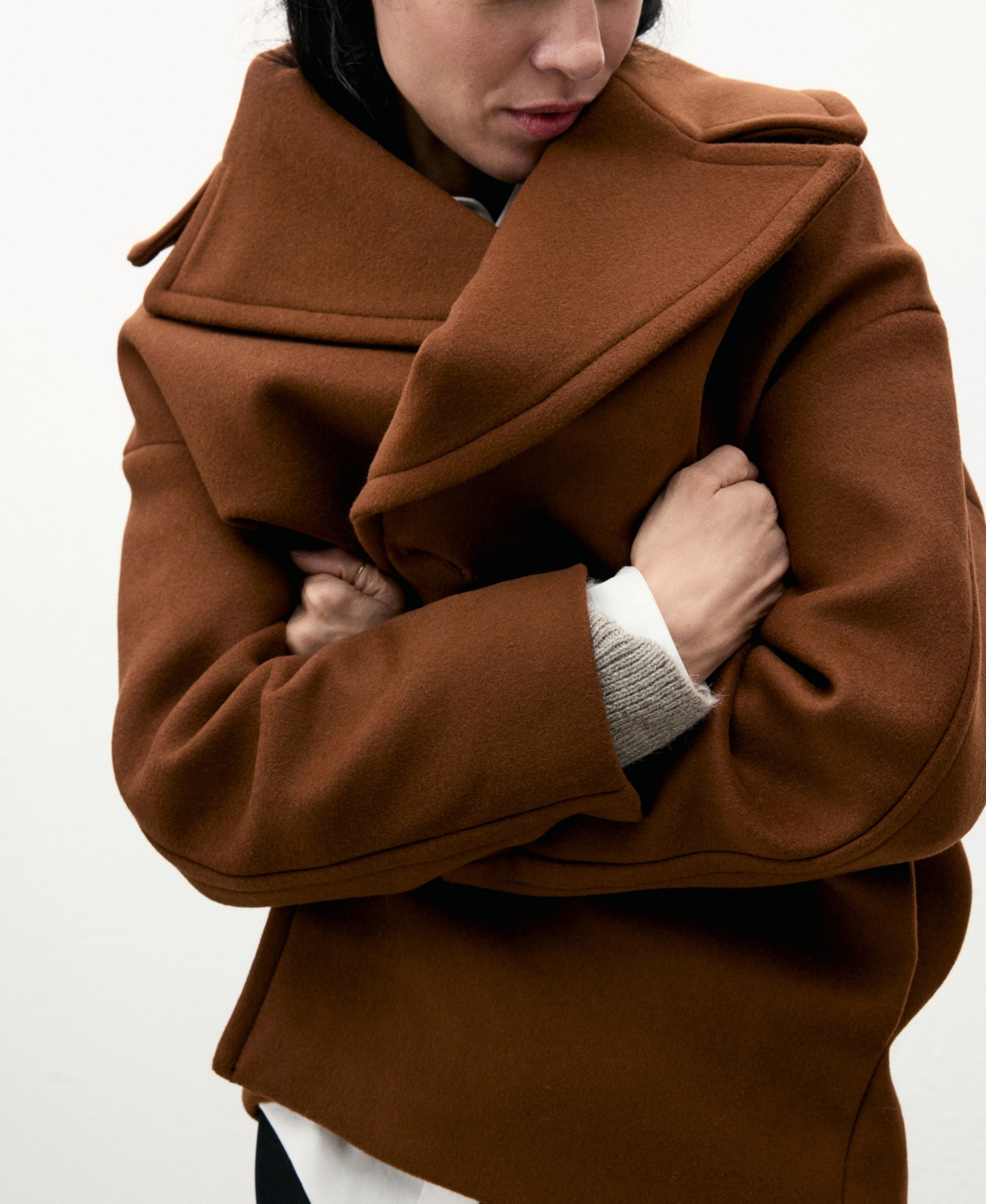 Mango Women's Lapel Manteco Wool Coat In Brown