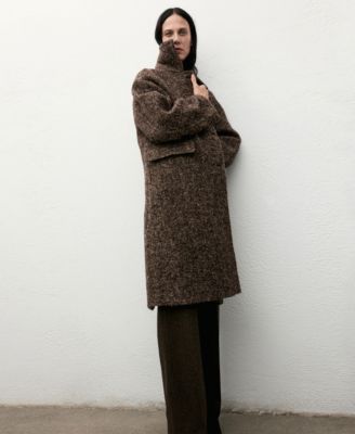Women's Speckled Wool Overcoat
