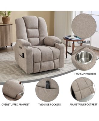 Power Lift Recliner Chair with Massage and Heat Heavy Duty Motion Mechanism with USB and Type C Ports