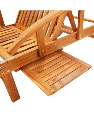 Lounger Blue Solid Acacia Wood Standard Adjustable Arms