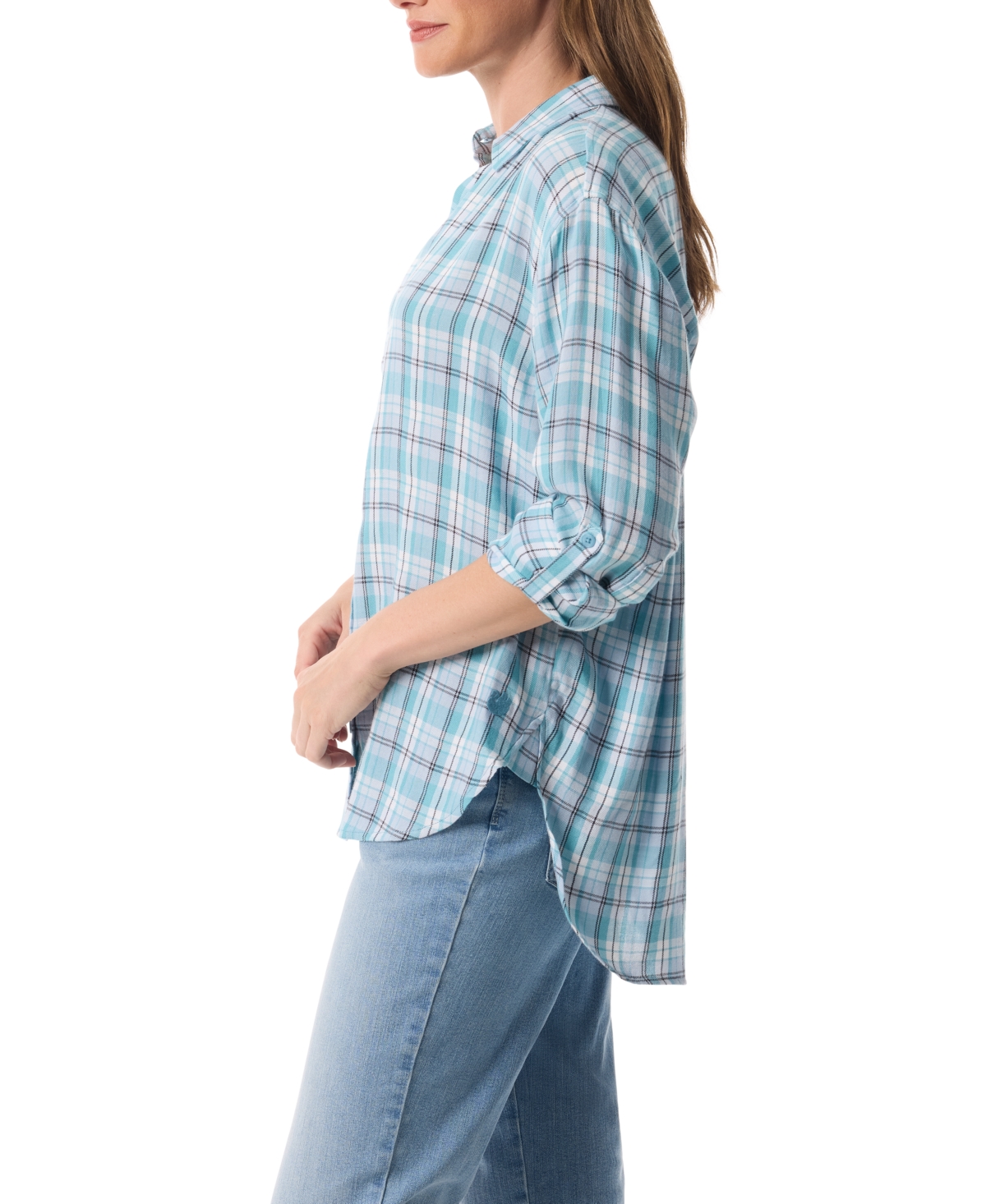 Gloria Vanderbilt Women's Amanda Button-front Shirt In Blue