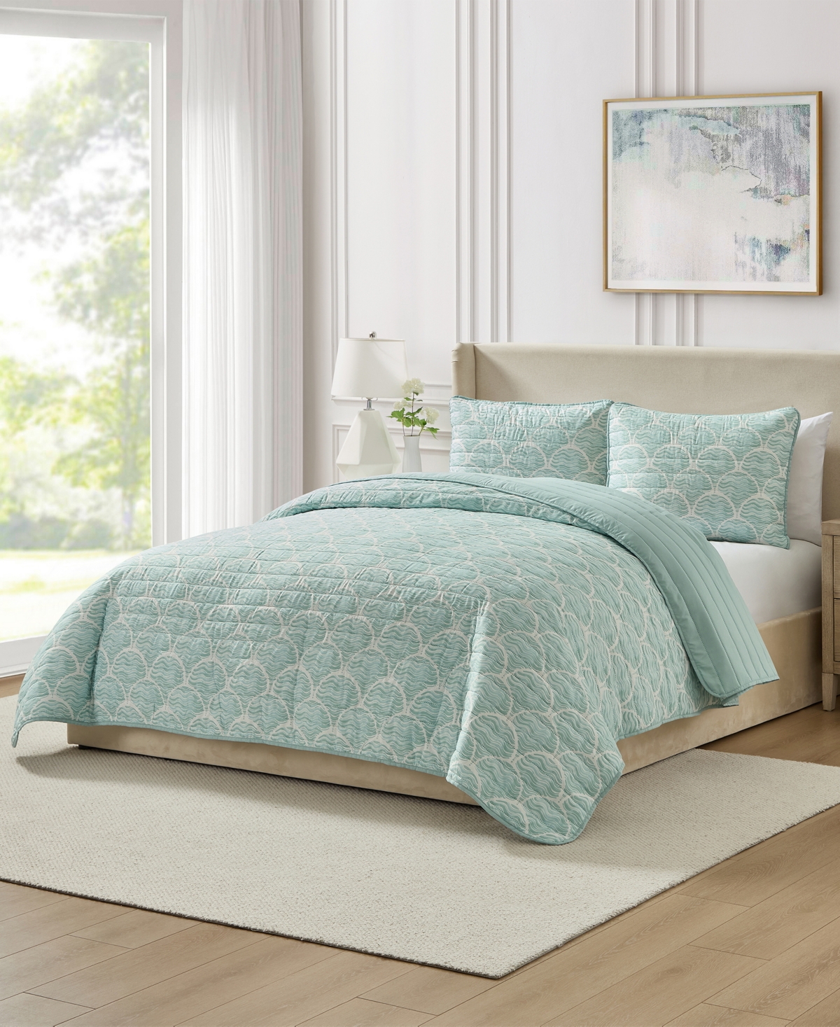 Seventh Studio Waves Coastal 3-Piece Quilt Set, Full/Queen
