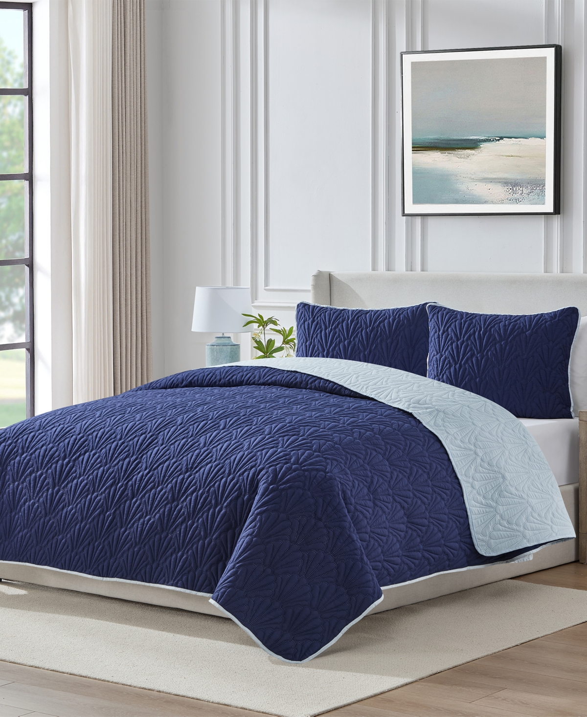 Seventh Studio Seashell Reversible 2-Piece Quilt Set, Twin