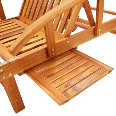 Sun Lounger Beige Solid Acacia Wood Standard Collapsible