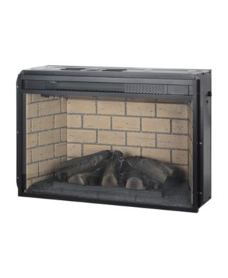26 inch infrared quartz heater fireplace insert -woodlog version with brick