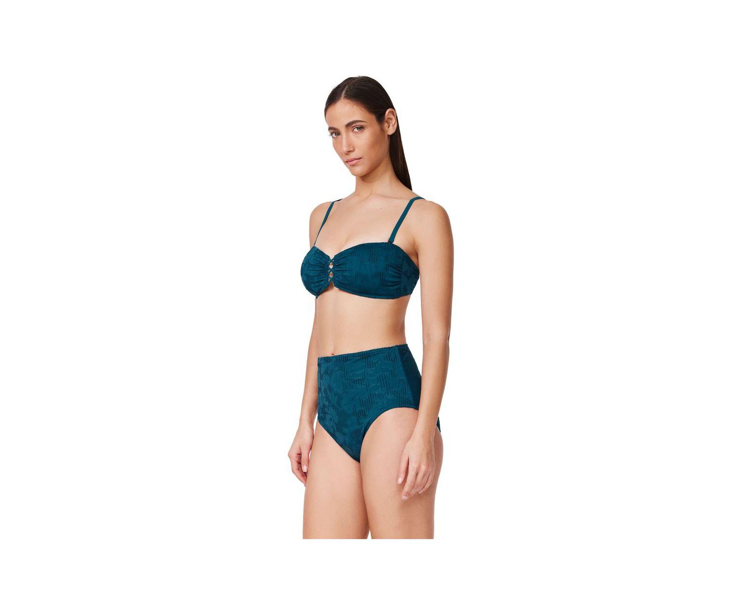 Womens Jolene Textured Bandeau Bikini Top