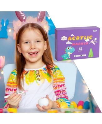 12 Colors Acrylic Paint Pens, Art Graffiti Markers, Quick-Drying Waterproof Drawing Pens for Canvas & Glass