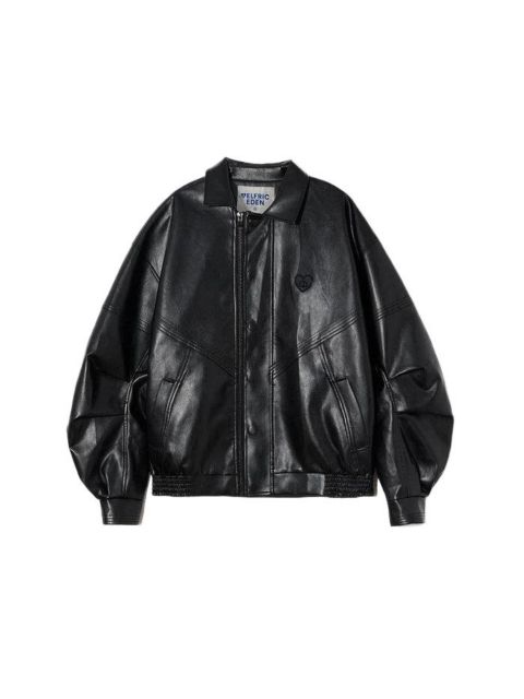 Женские куртки AELFRIC EDEN Women's Zip Up Ruched Leather Jacket