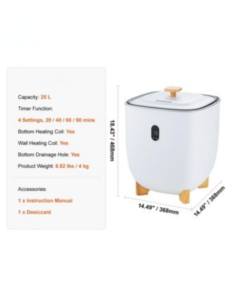 25L Towel Warmer Bucket with Auto Shut-Off, Fits 5 Oversized Towels, Blankets, Clothes & Bathrobes