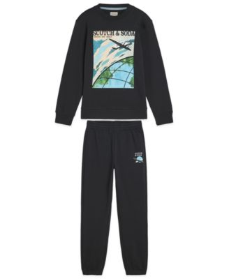 SCOTCH & SODA - Boys' 8-14 Crewneck Sweatshirt and Jogger Pants, 2-Piece Set