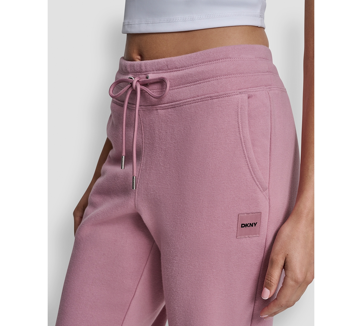 Dkny Sport Women's Tonal Logo Patch Relaxed Fit Track Pants