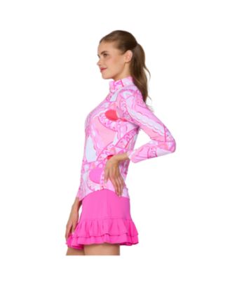 G Lifestyle Women Long Sleeve Mock Neck Top