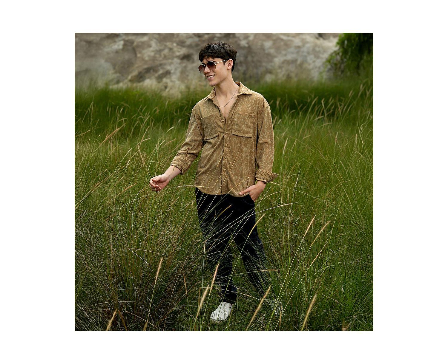 Men's Faded Corduroy Oversized Shirt