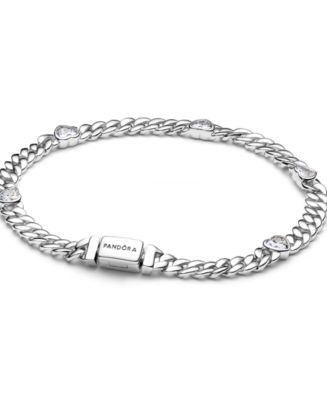 Pandora Heart Cuban Chain Bracelet - Macy's