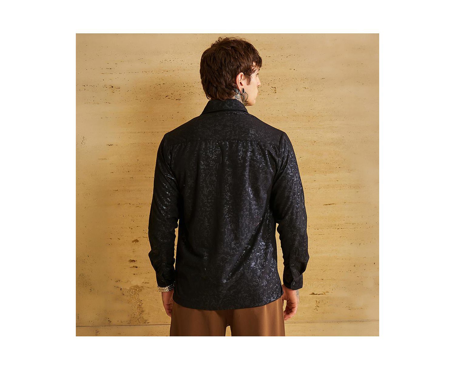 Men's Onyx Black Corroded-Tactile Shirt