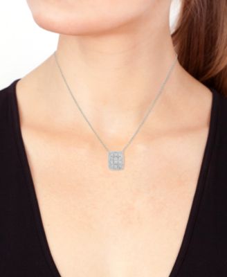 Diamond (1/2 ct. t.w.) Pendant Necklace in 14k White Gold