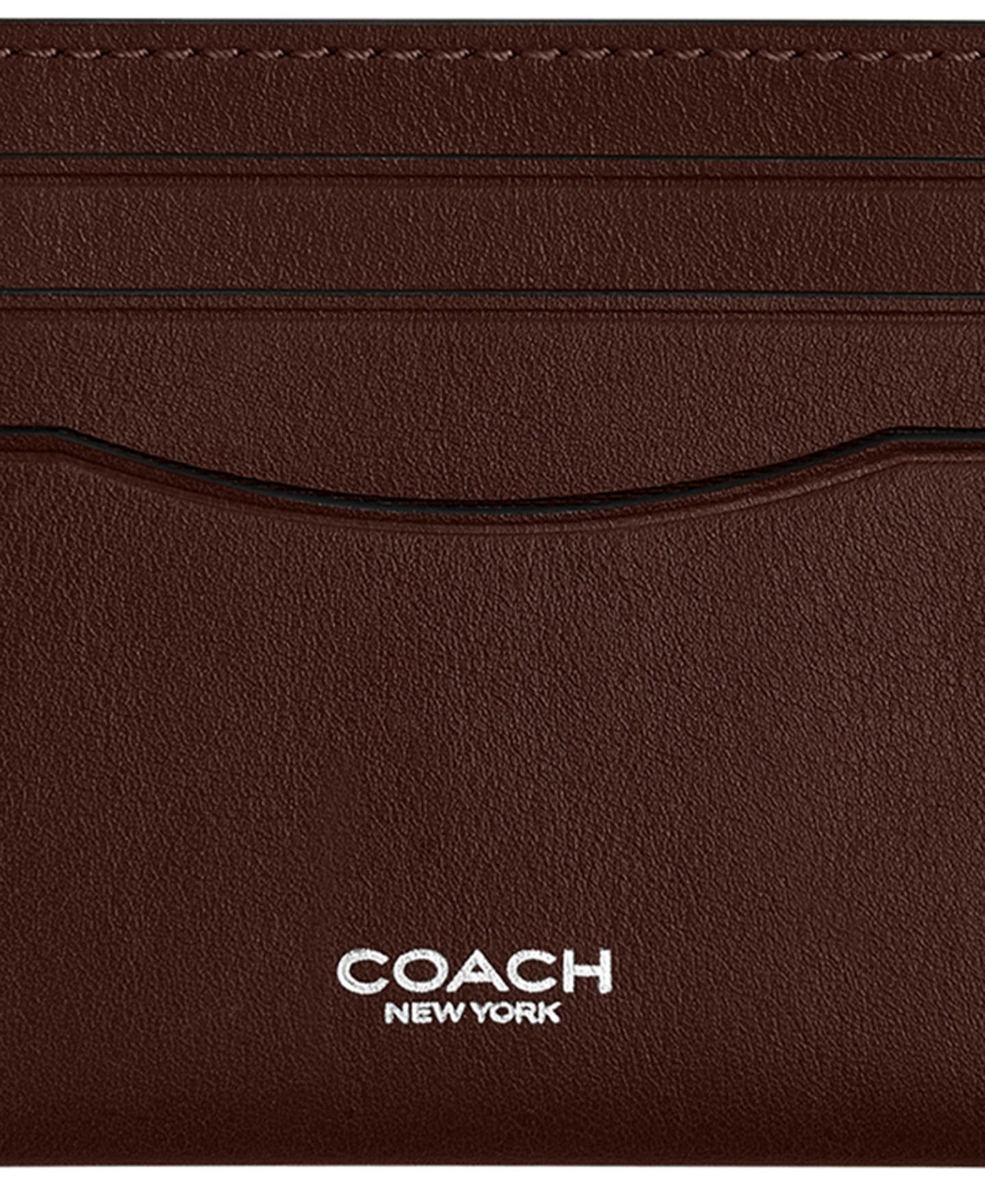 Мужской кошелёк COACH Leather Flat Card Case Wallet, цвет: Кленовый — фото 3