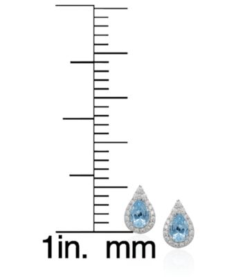 2-Pc.Blue Topaz & White Topaz Pendant Necklace & Earrings Set (4.04 ct. t.w.) in Sterling Silver