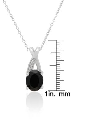 2-Pc. Black Onyx & Lab-Grown White Sapphire Necklace & Earrings Set (4.58 ct. t.w.) in Sterling Silver