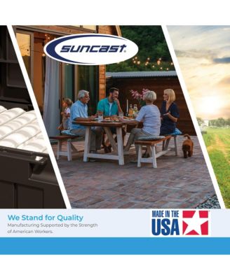 Patio Plastic Storage and Prep Station with Wicker Pattern, Stoney Gray