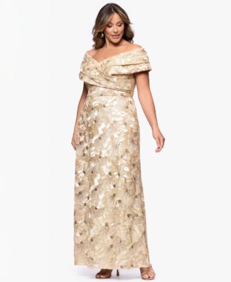 Plus Size Off-The-Shoulder Long Gown