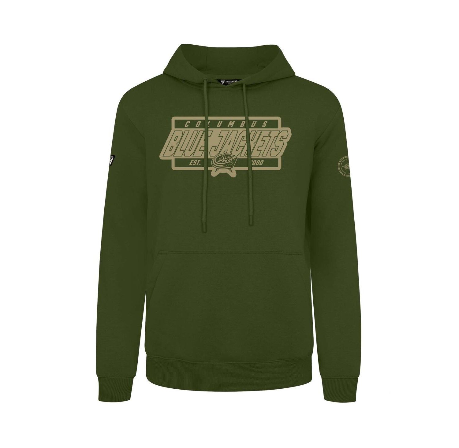 Men's Olive Columbus Blue Jackets Podium Pullover Hoodie