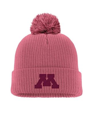 Men's Pink Minnesota Golden Gophers Tonal Peak Cuffed Knit Hat with Pom
